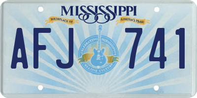 MS license plate AFJ741