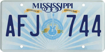 MS license plate AFJ744