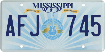 MS license plate AFJ745