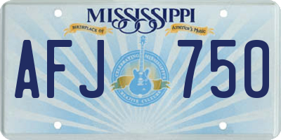 MS license plate AFJ750