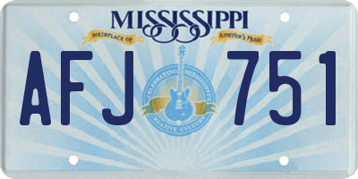 MS license plate AFJ751
