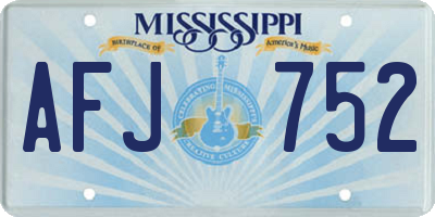 MS license plate AFJ752