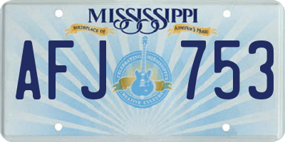 MS license plate AFJ753