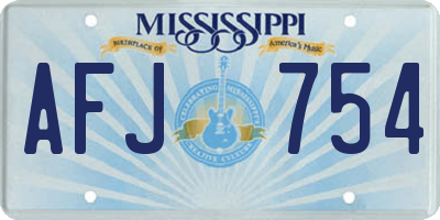 MS license plate AFJ754