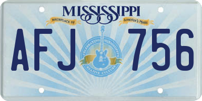 MS license plate AFJ756