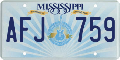 MS license plate AFJ759