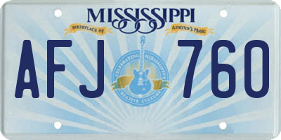 MS license plate AFJ760