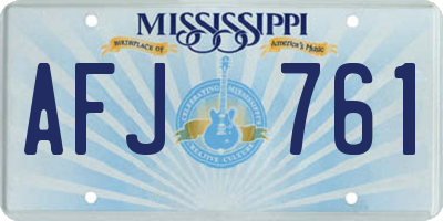 MS license plate AFJ761