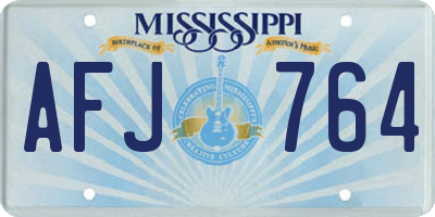 MS license plate AFJ764