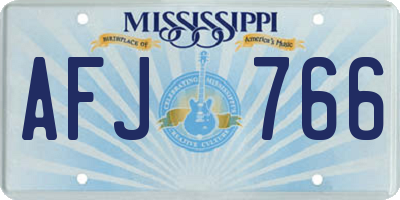 MS license plate AFJ766