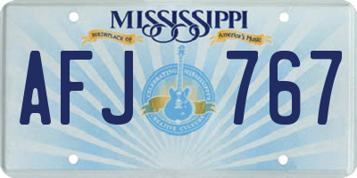 MS license plate AFJ767