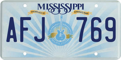 MS license plate AFJ769