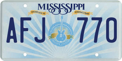 MS license plate AFJ770