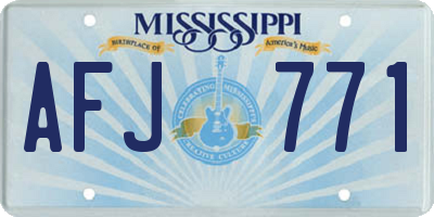 MS license plate AFJ771