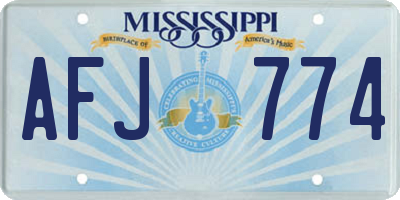 MS license plate AFJ774