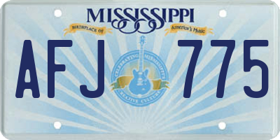 MS license plate AFJ775