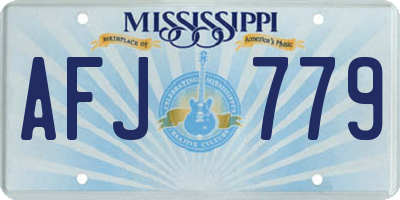 MS license plate AFJ779