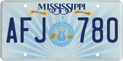 MS license plate AFJ780