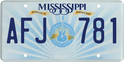 MS license plate AFJ781