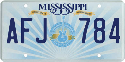MS license plate AFJ784