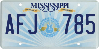 MS license plate AFJ785