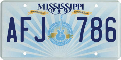MS license plate AFJ786