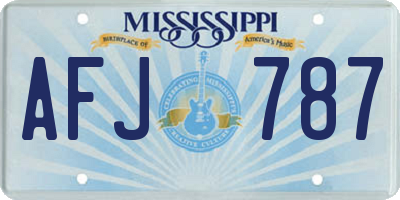 MS license plate AFJ787