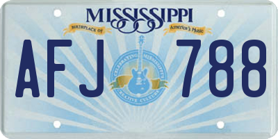 MS license plate AFJ788
