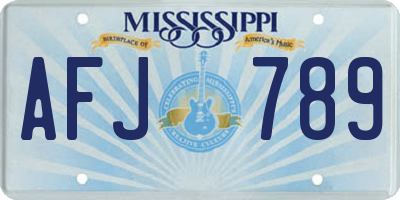 MS license plate AFJ789