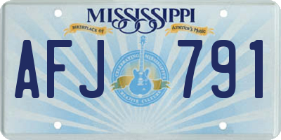 MS license plate AFJ791