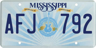 MS license plate AFJ792