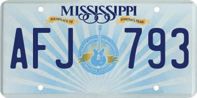 MS license plate AFJ793