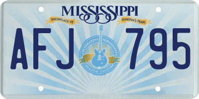 MS license plate AFJ795