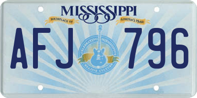 MS license plate AFJ796