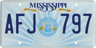MS license plate AFJ797