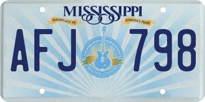 MS license plate AFJ798
