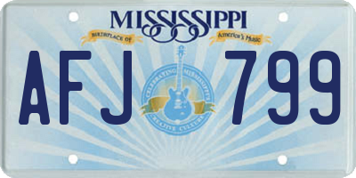 MS license plate AFJ799