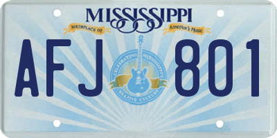 MS license plate AFJ801