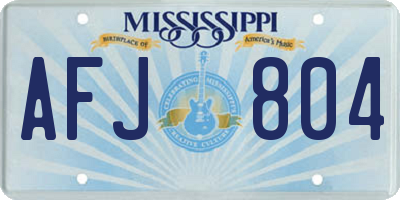 MS license plate AFJ804