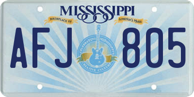 MS license plate AFJ805