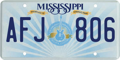 MS license plate AFJ806