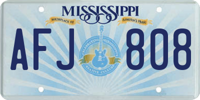 MS license plate AFJ808