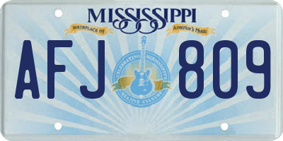 MS license plate AFJ809