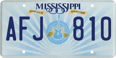 MS license plate AFJ810