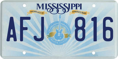 MS license plate AFJ816