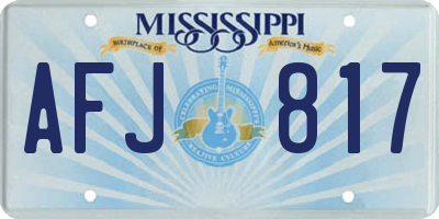 MS license plate AFJ817