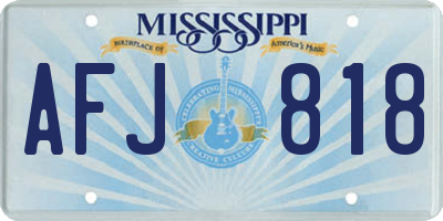 MS license plate AFJ818