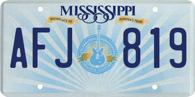 MS license plate AFJ819