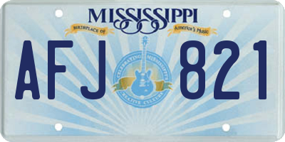 MS license plate AFJ821