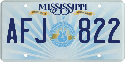 MS license plate AFJ822